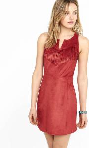 red suede dress